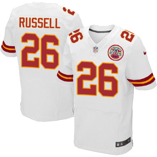 Men's Elite KeiVarae Russell Nike Jersey White Road - #26 NFL Kansas City Chiefs
